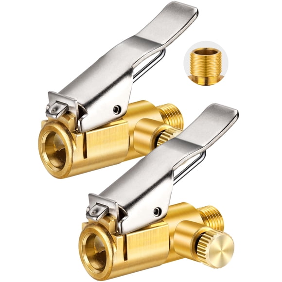 Adaptador de válvula para neumáticos LUMITECO 2 unidades de latón con bloqueo y clip
