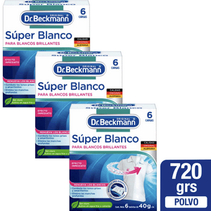 Pack X 3 Blanqueador Ropa Súper Blanco Dr. Beckmann 240 G