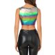 thumbnail image 3 of INSPIRE CHIC Top sin mangas para mujer U Neck Party Clubwear Holographic Shiny Metallic Crop Top Dark Purple L, 3 of 7