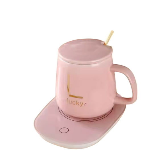 Set taza con base calentadora automática - Rosa