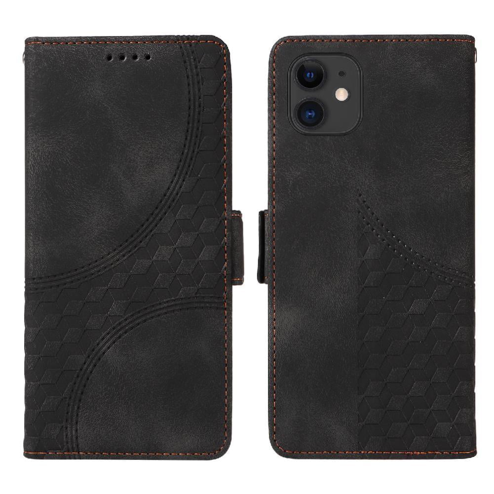 Carcasa Foxdock Iphone 12 De Cuero Pu, Diseño Acolchado Clásico, Protección Contra Caídas Y Rayones