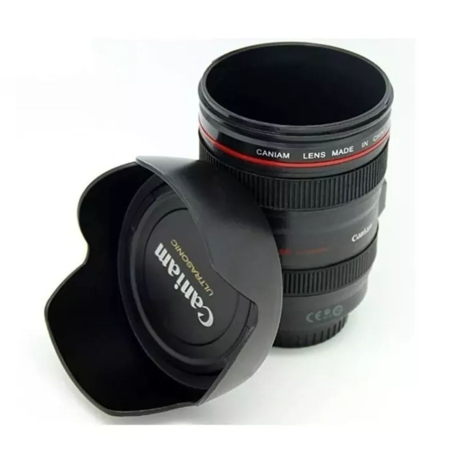 Disparo - Tazon Mug Tipo Lente De Camara Fotografica Con Tapa Parasol