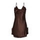 thumbnail image 2 of INSPIRE CHIC Mujer Camisón de Satén con Escote en V con Encaje Floral y Lazo, Tirantes Ajustables, Vestido de Dormir Café-Encaje L, 2 of 7