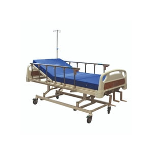 Glomed - Cama Clínica Manual 3 Pos Plus + Colchón Impermeable 10Cm Beige Borrar