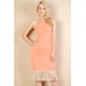 thumbnail image 1 of Vestido Midi De Canalé Con Cuello Halter Y Flecos, 1 of 10