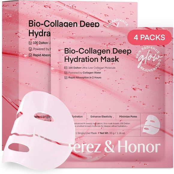 Mascarilla Facial TEREZ & HONOR Bio Colágeno 4x33g Sin Fragancia