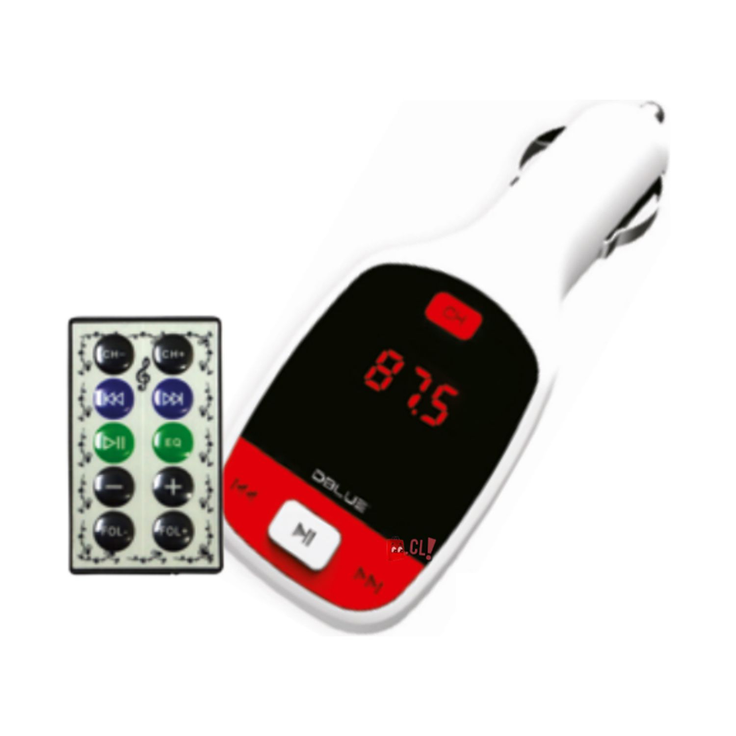 Dblue - Transmisor Fm Auto Auxiliar Y Usb Auto Blanco - Ps