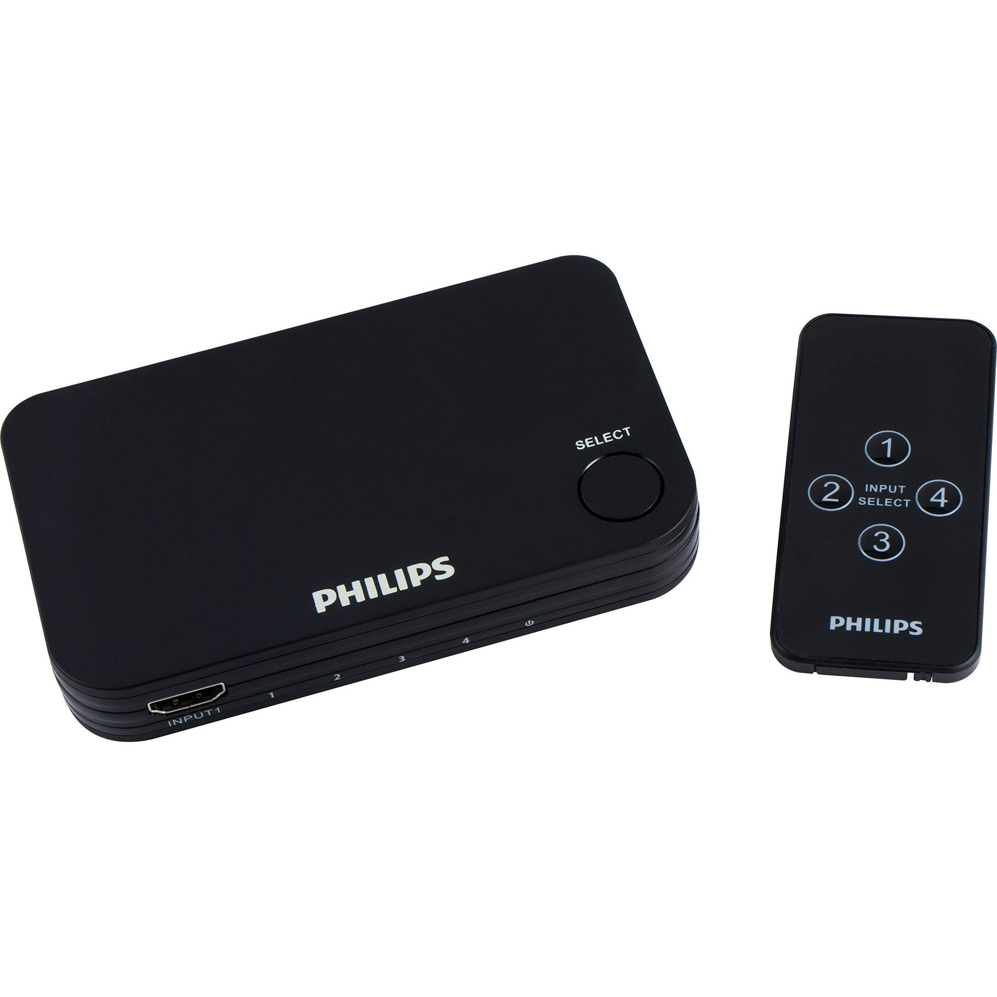 Conmutador Hdmi Philips Swv9484b/27 Para 4 Dispositivos Con Control Remoto Inalámbrico