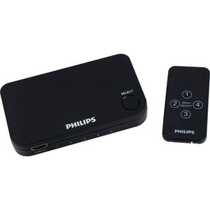 Conmutador Hdmi Philips Swv9484B/27 Para 4 Dispositivos Con Control Remoto Inalámbrico