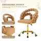 thumbnail image 2 of Silla de vanidad trasera de burbuja de terciopelo, silla de maquillaje giratoria de 360 ° de altura ajustable con base de metal de oro y ruedas rodantes silenciosas, 2 of 5