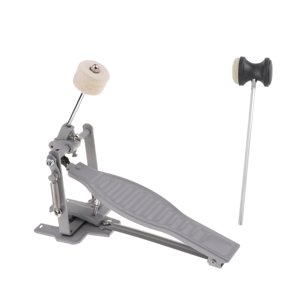 Magideal - Pedal De Bombo Portátil De Un Solo Pie, Pedal De Bombo De Resorte Único Con Batidor De Bombo, Pedal De Bombo De Cadena Única Para Batería Eléctrica Argén