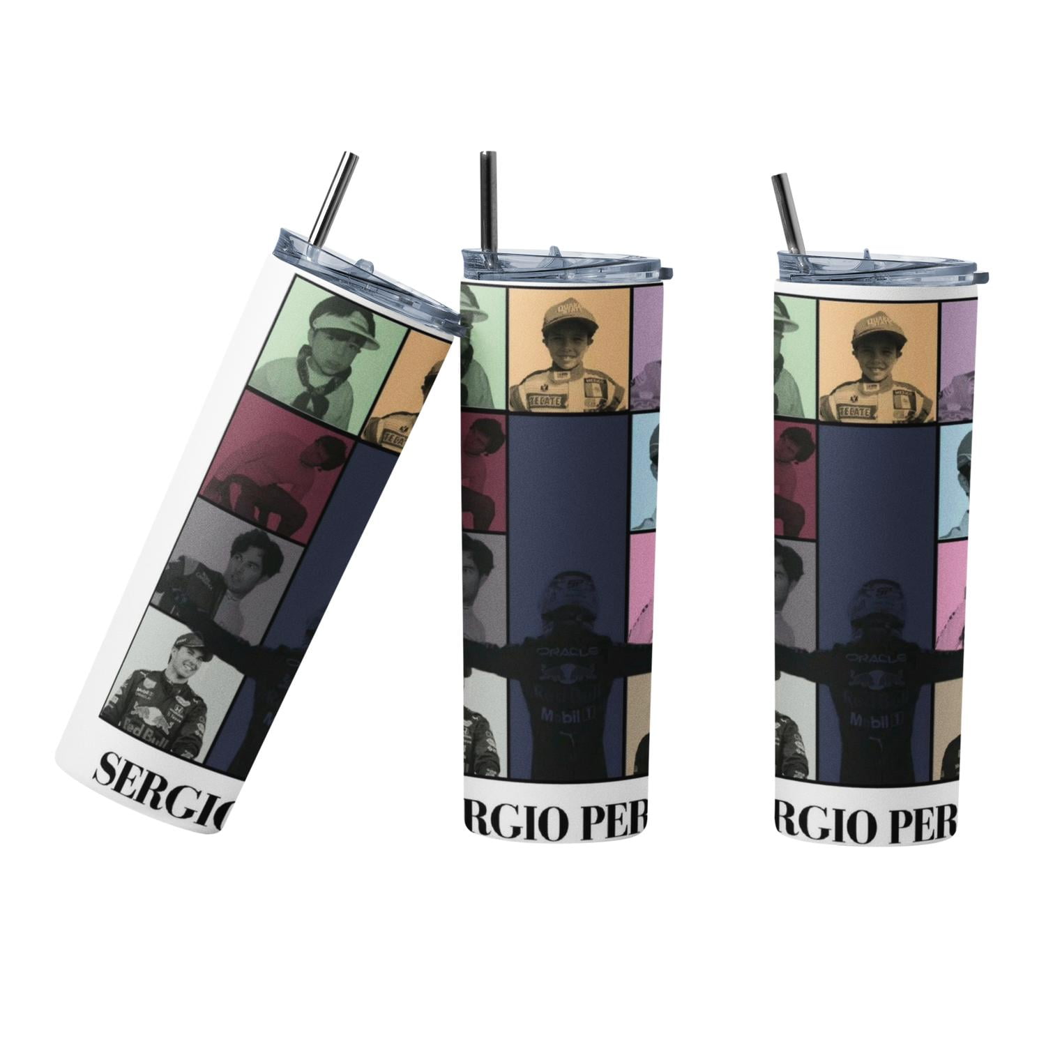 Sm - Termo Botella Térmica F1 Mug Sergio Pérez A Carrera Formula1 Blanco