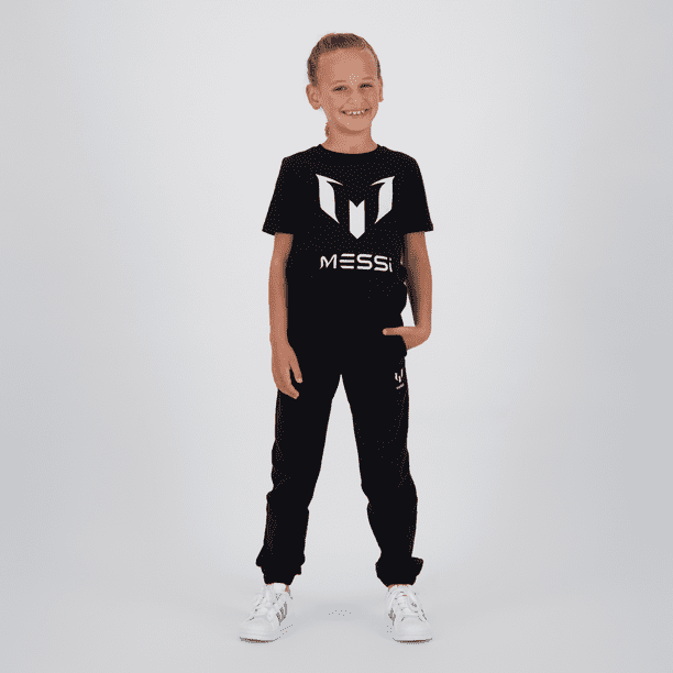 Polera Manga Corta Niño Logo Negro Messi