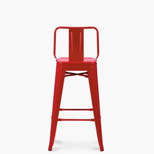 Form Design - Taburete Medio 66 Tolix Asiento Metal C/Resp Rojo