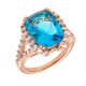 thumbnail image 1 of Anillo BERTHA Juliet chapado en oro rosa de 18 quilates con circonita cúbica azul, talla 7, 1 of 3