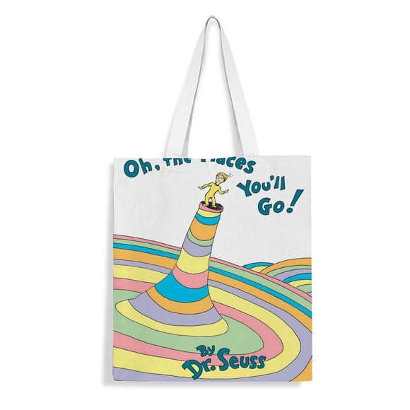 Oh The Places You'll Go Bolso de tela con estampado de lienzo para mujer