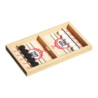 Bothyi - Juego De Hockey De Madera De Mesa Juego De Disco Rápido Portátil Para Cumpleaños Vacaciones Familiares S Rojo Con 10 Ajedrez