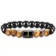 thumbnail image 1 of Natural Tiger Eye Stone 26 Letters Obsidian Elastic Rope Bracelet For Men, 1 of 5