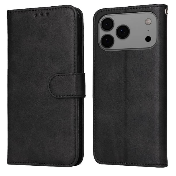 Funda Billetera para iPhone 17 Pro Max con Porta Tarjetas y Soporte Ajustable Negro