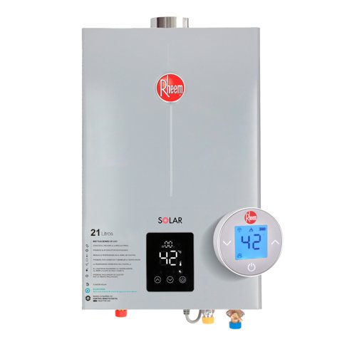 Calefont 21 L Gas Natural T. Forzado Con Control Digital Rheem
