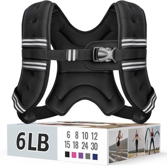 Chaleco pesado Zeerun de 2,7 kg para mujeres y hombres, 6 libras, negro