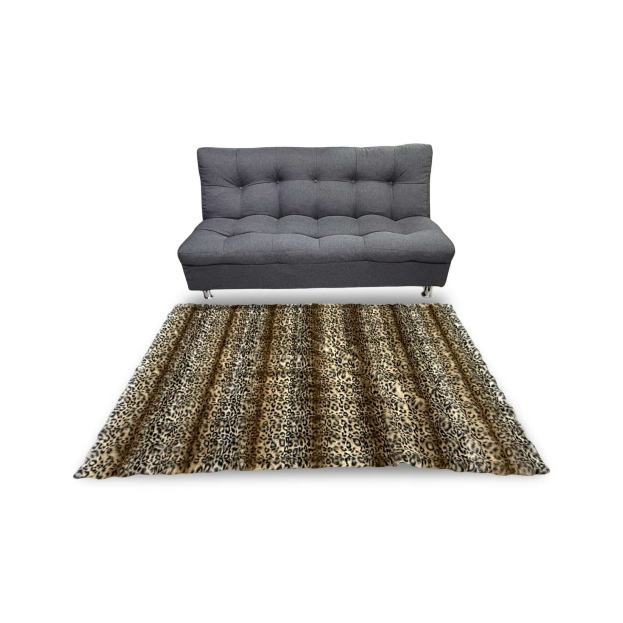 Tengfei - Alfombras Imitación Piel De Conejo Animal Print Café