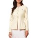 thumbnail image 1 of INSPIRE CHIC Elegante Blazer de Trabajo para Mujeres sin Cuello con Botones y Mangas Largas Chaquetas Peplum XS Beige, 1 of 6