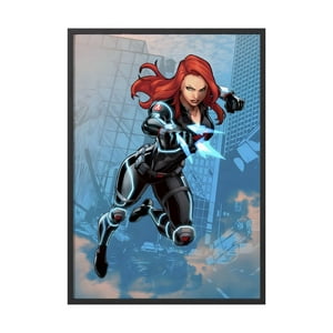 Creango - Cuadro Poster Enmarcado Viuda Negra Marvel Decorativo