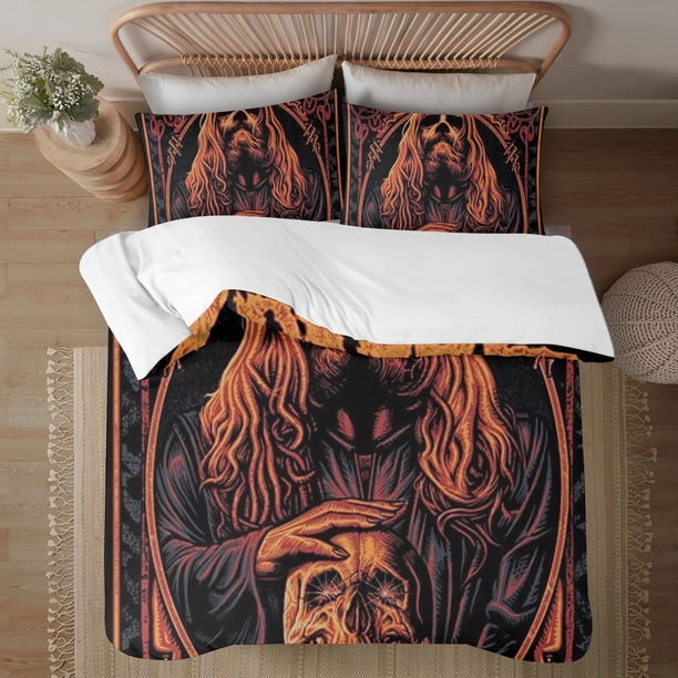 Halloween Rob Zombie 3-Piece Bedding Set For Kids Boys Girls Adult Cartoon Warm Cute Fashion Holiday Present Gift Bed Sheets