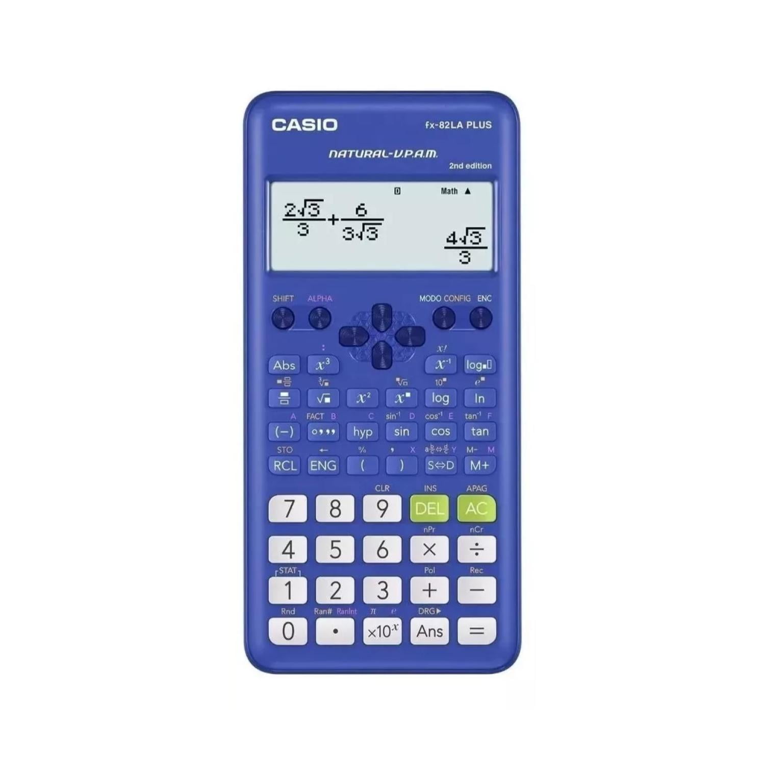 Casio - Calculadora Cientifica 252 Funciones Azul Fx-82la Plus
