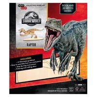 Insight - Jurassic World Raptor Libro Y Modelo Armable En Madera