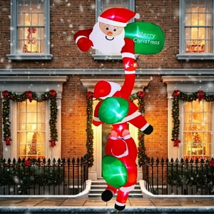 Jsions - Decoración Navideña Inflable De Papá Noel De 8 Pies Para Exteriores