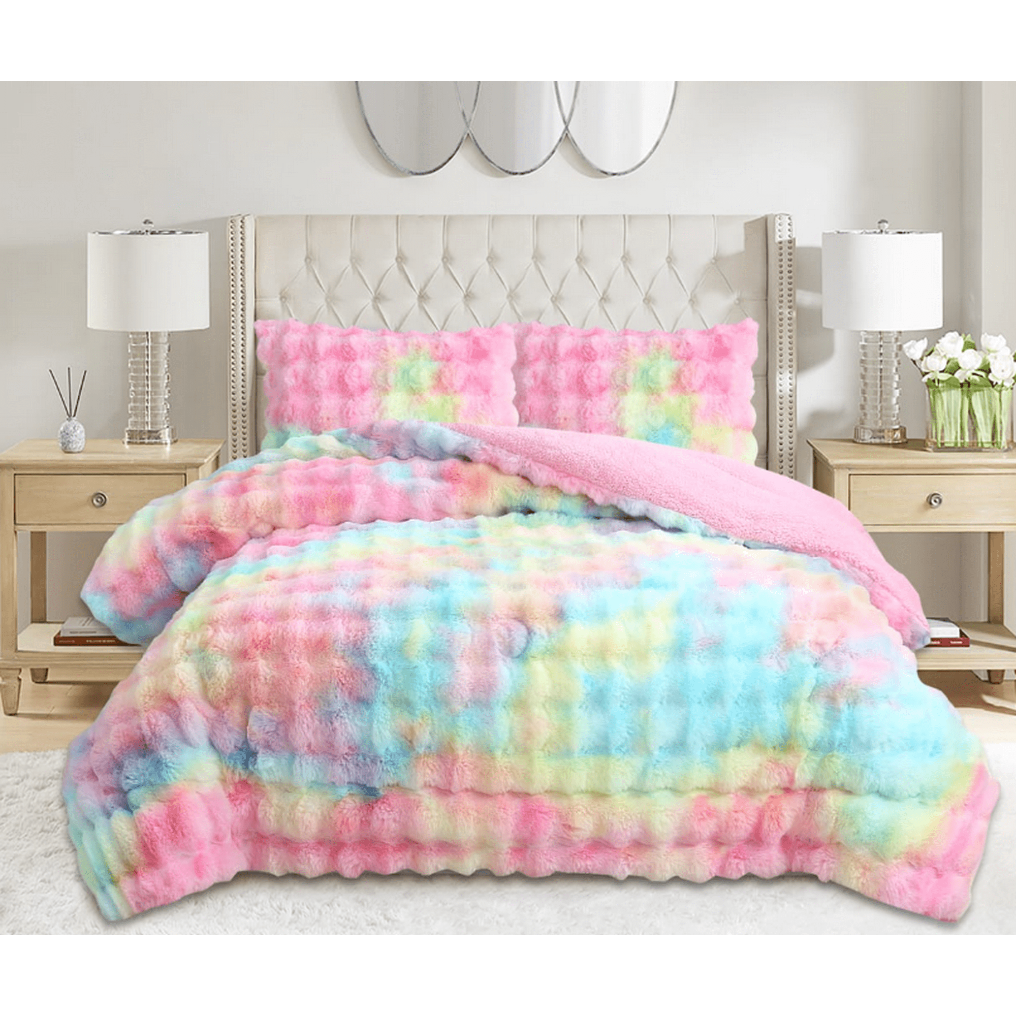 Tecnocasa - Cobertor Peludo De Felpa Con Chiporro 2 Plazas Multicolor