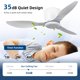 thumbnail image 2 of Ventilador de techo Wanze of Ocean 107 cm blanco con control remoto de 6 velocidades, 2 of 8