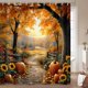 thumbnail image 2 of Cortina de Ducha MDDGKH 180 cm Bosques de Otoño con Ganchos, 2 of 8