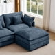 thumbnail image 3 of Modular Sectional Sofa, 102 Inch L Shaped Couch Set for Living Room, 3-Seater Comfy Cloud Couches with Movable Ottoman, DIY Combination, Chenille, Blue, 3 of 3