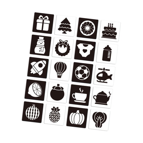 Tarjetas De Contraste Para Bebés De Alto Contraste Para Concentración Preescolar En Blanco Y Negro