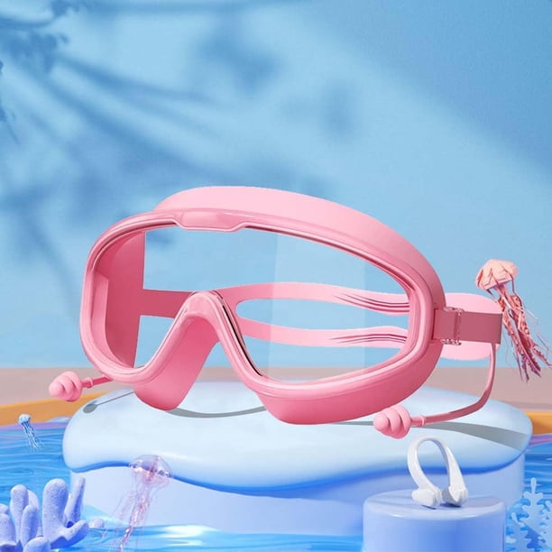 Gafas natación niños HD montura grande antivaho impermeable visión amplia piscina playa