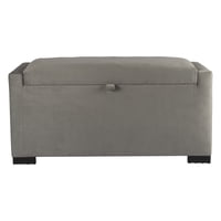Máxima Design - Banqueta Con Baúl Leyzy Gris Felpa 40X55X105 Cm