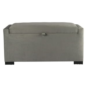 Máxima Design - Banqueta Con Baúl Leyzy Gris Felpa 40X55X105 Cm
