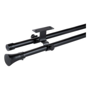 Metalhsa - Set Barras Para Cortina Doble 16/19 Mm Extensible 170-320 Cm A Techo Negro Cónico