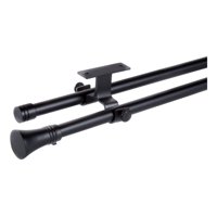 Metalhsa - Set Barras Para Cortina Doble 16/19 Mm Extensible 170-320 Cm A Techo Negro Cónico