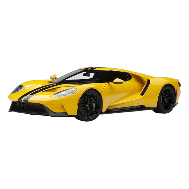 Modelo de coche AUTOart 2017 Ford GT triple amarillo con franjas negras escala 1/18