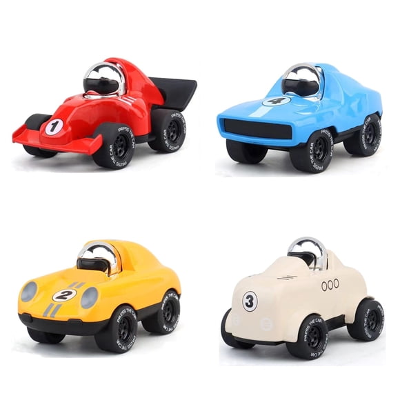 Toy Cars Elementory Alloy Press to Go fundido a presión, paquete de 4 unidades para niños a partir de 3 años