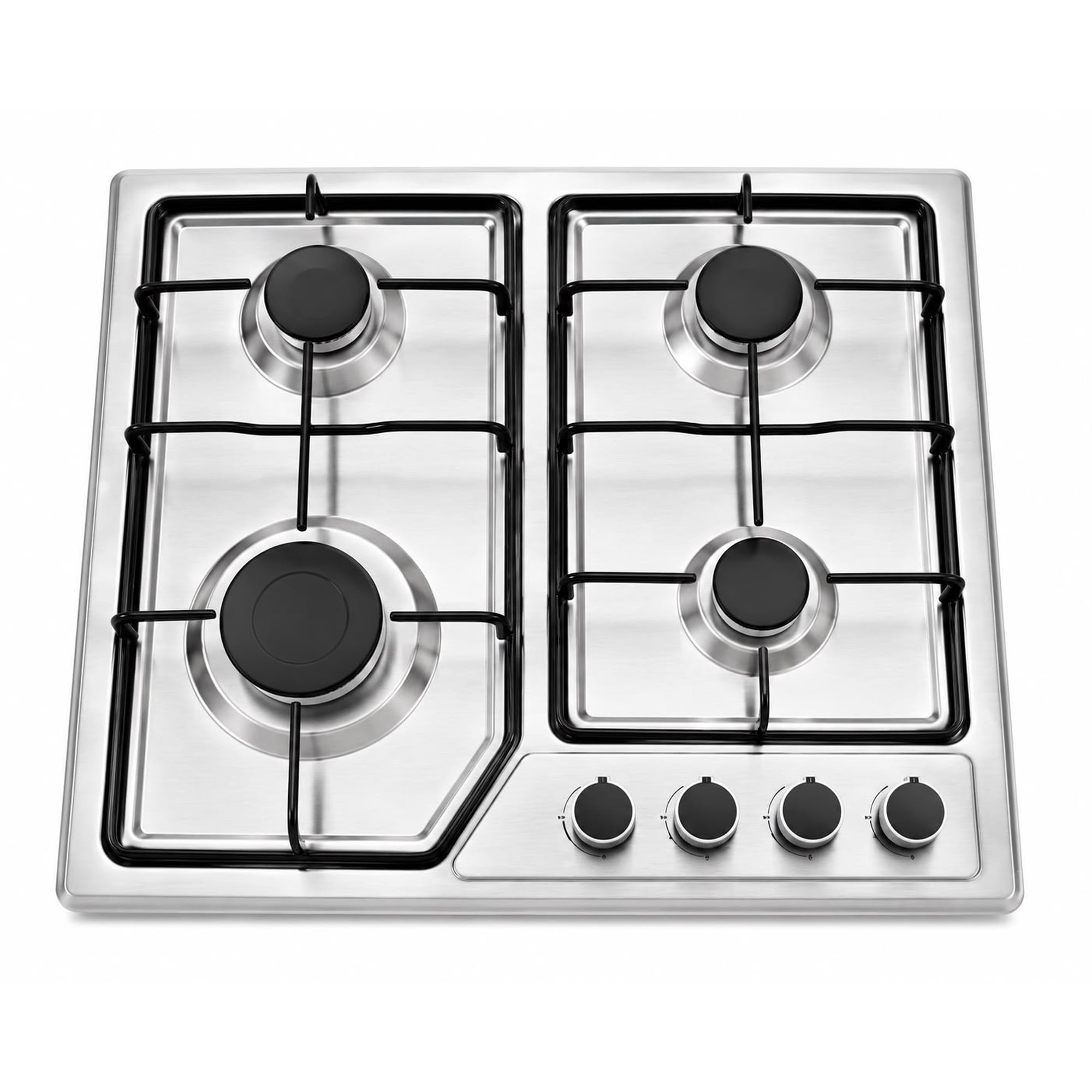 Vitelio - Cocina A Gas Encimera De 4 Hornillas Acero Inoxidable