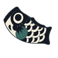 Magideal - Felpudo Japonés Koi Para Exteriores, Felpudo De Pescado, Cómodo, Decorativo, Antideslizante, Alfombra De Baño De Pescado, Alfombra De Bienvenida Para Negro 45Cmx80Cm