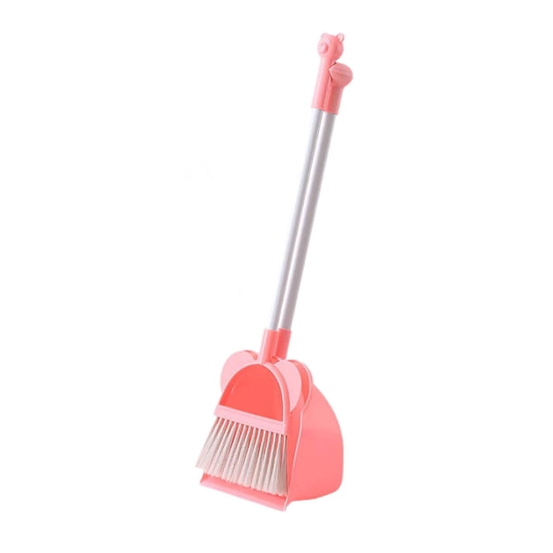 Juego de Escoba para Niños Pequeños, Juego de Mini Y Recogedor para Niños, Juego de Roles, Juego Educativo de Ayuda Doméstica Pequeña para Preescolar rosa
