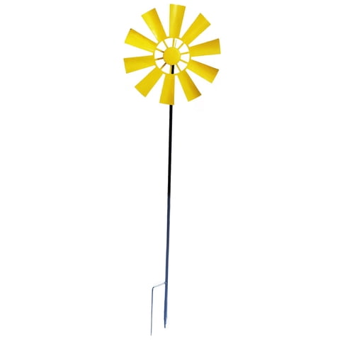 Magideal - Molinillo De Viento Giratorio De 28 Pulgadas, Escultura Metálica Para Decoración De Jardín, Amarillo; Hecho De Campanas Eólicas Para Embellecer Tu