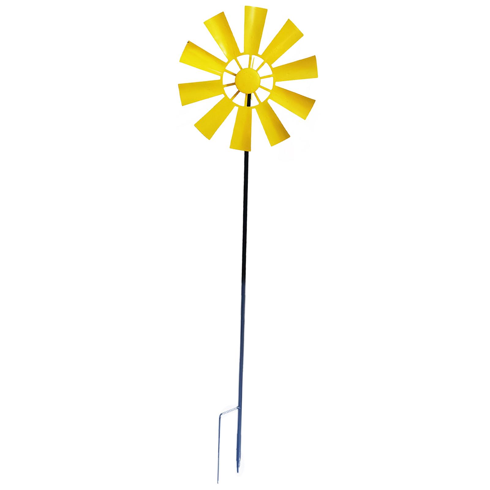 Magideal - Molinillo De Viento Giratorio De 28 Pulgadas, Escultura Metálica Para Decoración De Jardín, Amarillo; Hecho De Campanas Eólicas Para Embellecer Tu