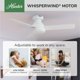 thumbnail image 2 of Ventilador de techo Hunter 112 cm blanco mate con control de pared, 2 of 9